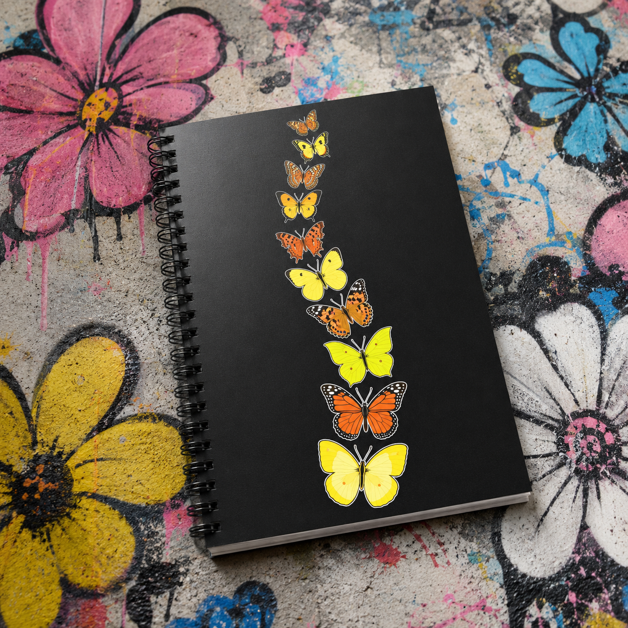Yellow & Orange Butterfly — Summer Butterfly Spiral Notebook