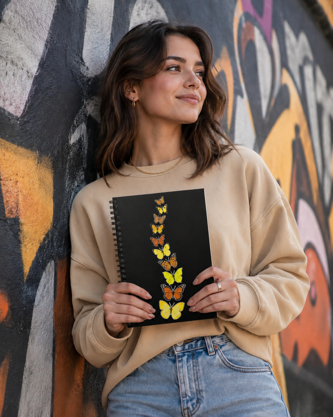 Yellow & Orange Butterfly — Summer Butterfly Spiral Notebook