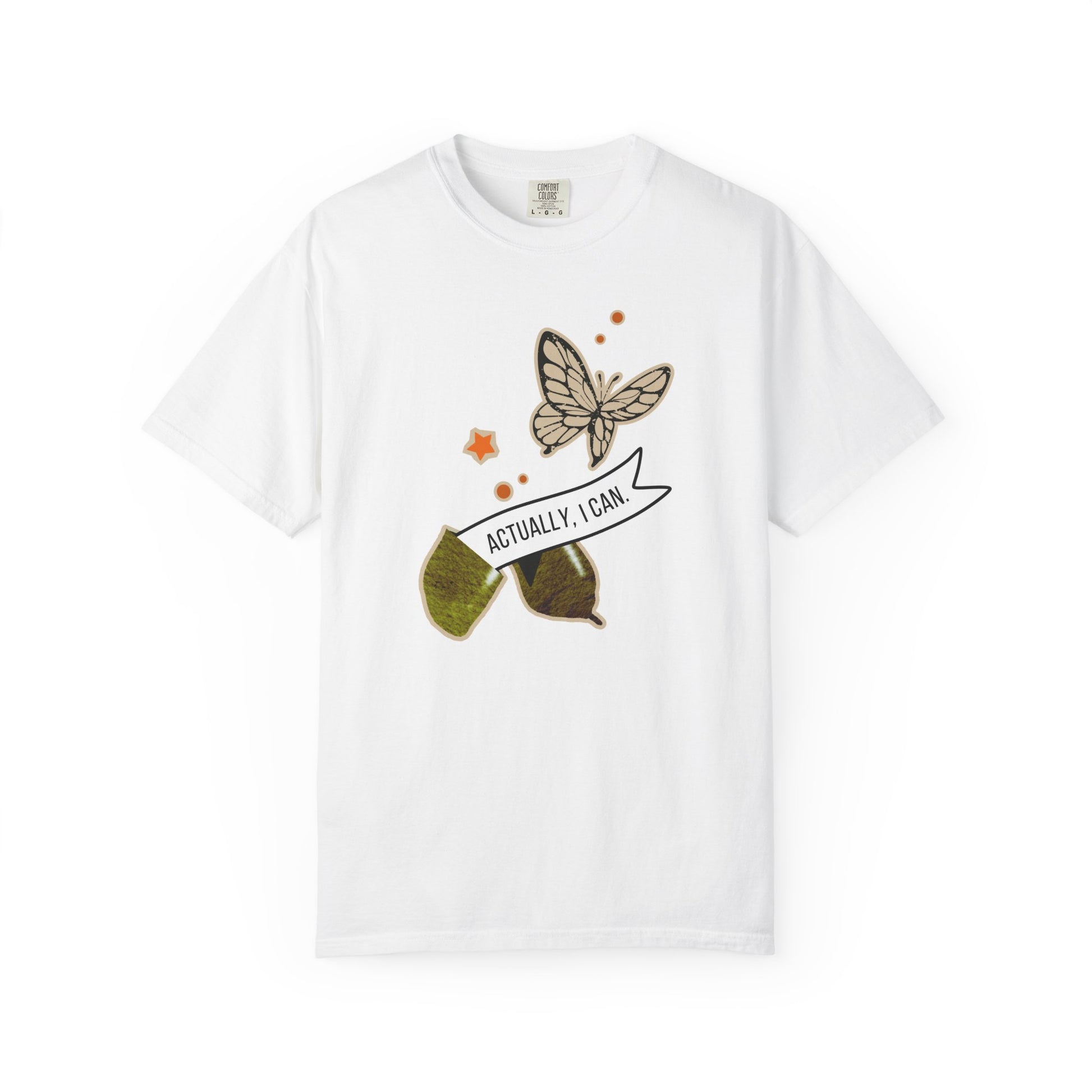 white transformation cocoon butterfly tee – actually i can lucky fortune cookie shirt