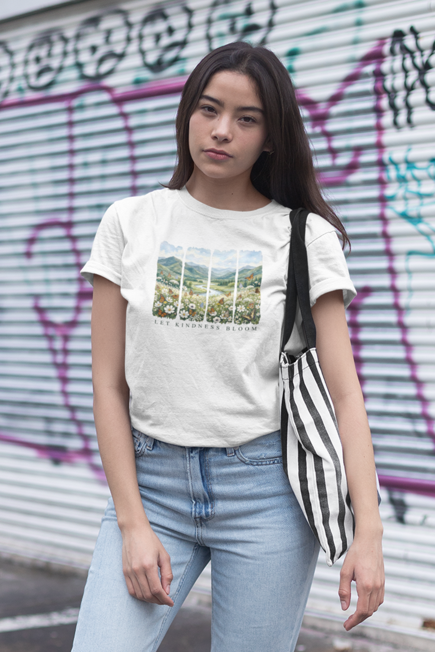 Let Kindness Bloom Butterfly — Butterfly Floral T-Shirt