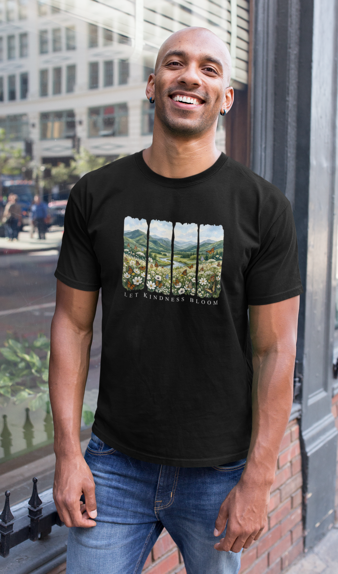Let Kindness Bloom Butterfly — Butterfly Floral T-Shirt