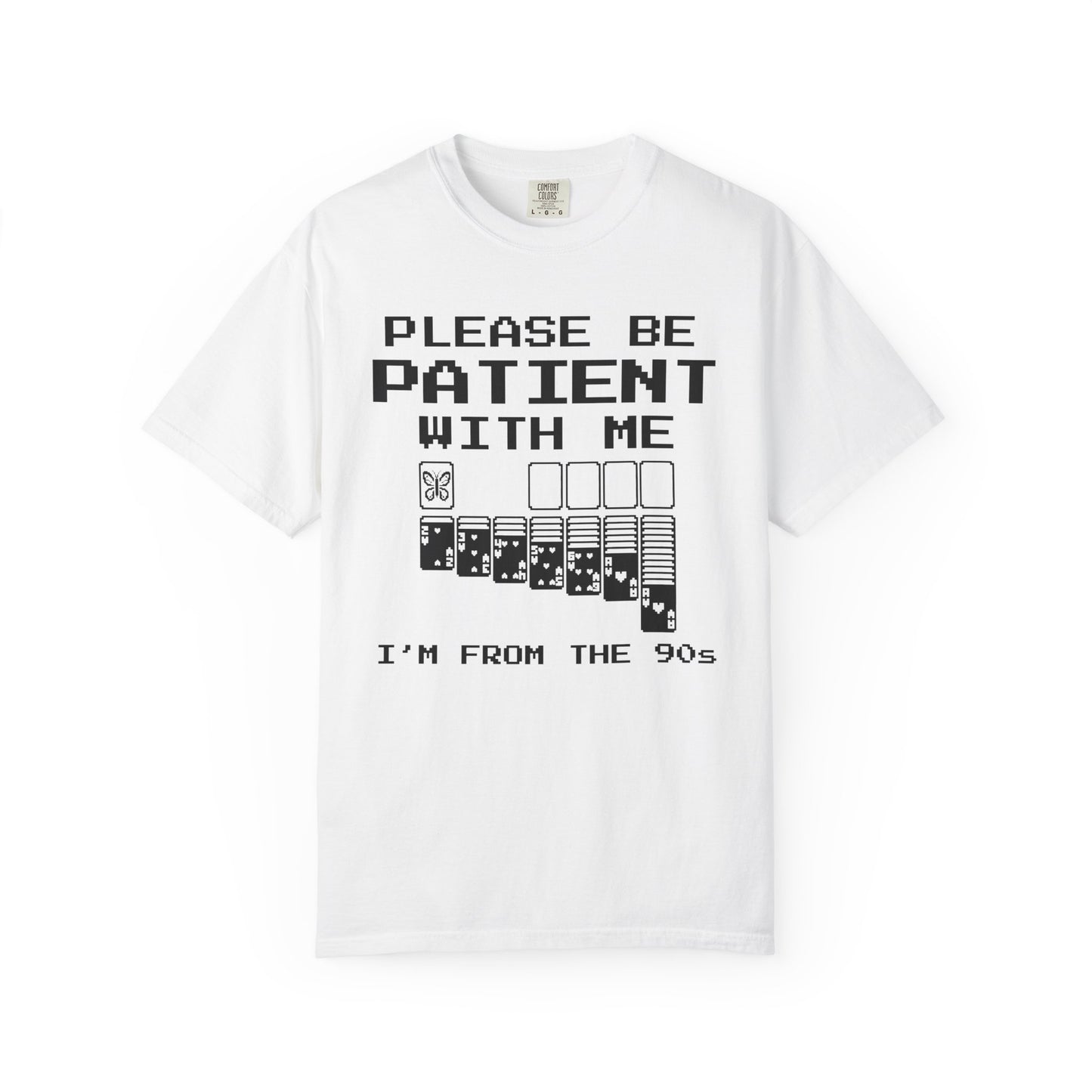 White Please Be Patient With Me I'm From The 90s retro butterfly nostalgia shirt on a white background